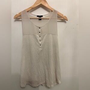 H&M Beige Button-Front Tank Top